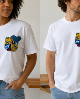 T-shirt métissé – Patchwork wax & cœur jean
