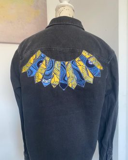 Surchemise en jeans noir effet délavé – Taille L