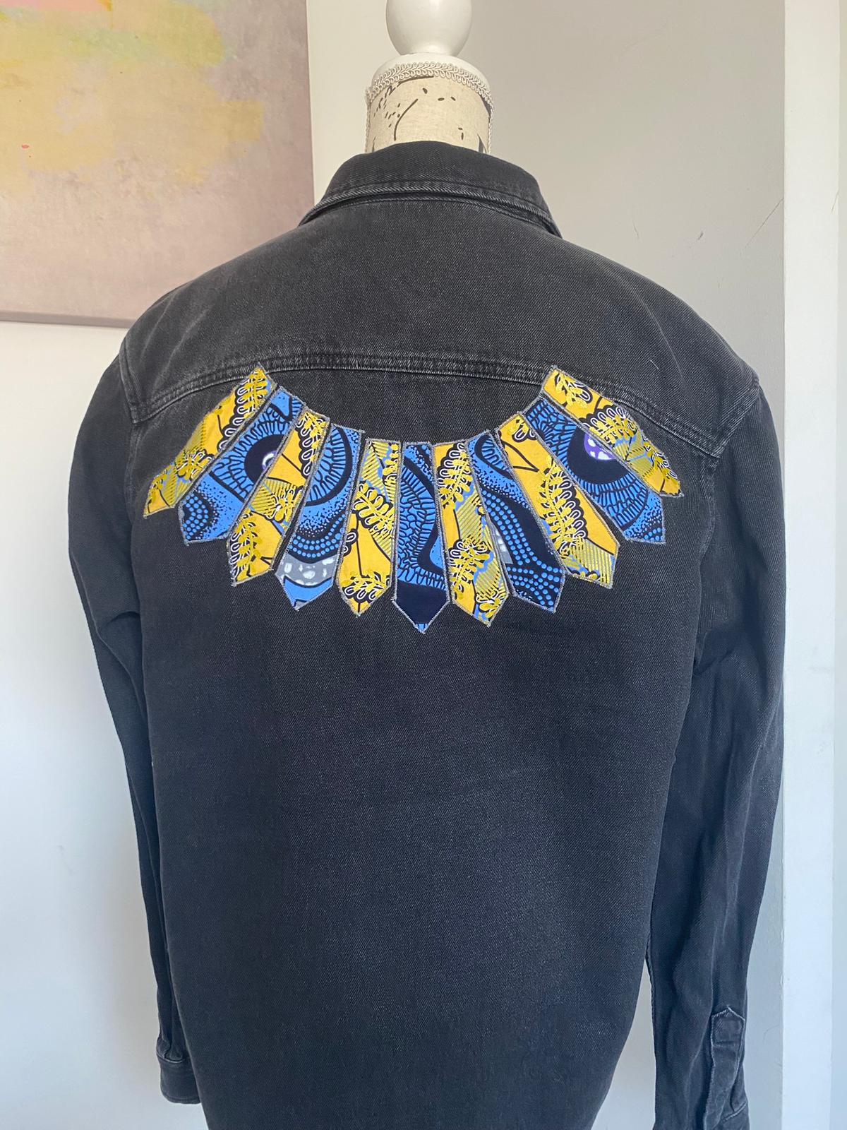 Surchemise en jeans noir effet délavé - Taille L – Image 2