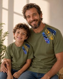 T-shirt kaki customisé – Taille S