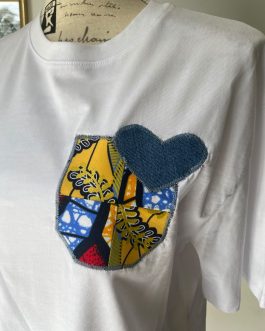 T-shirt blanc « Cœur vitrail » — Taille M/L