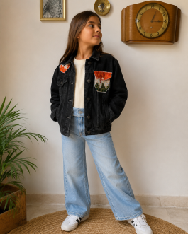 Veste en jean’s noir – taille 10 ans