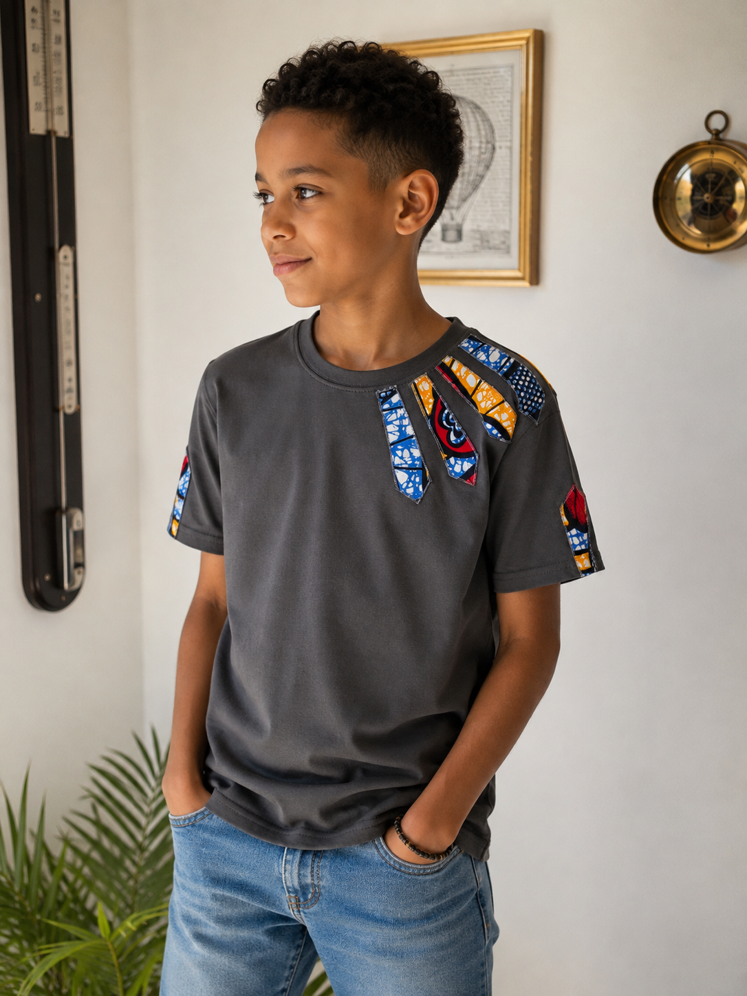 T-shirt enfant gris personnalisé – Taille 10 ans