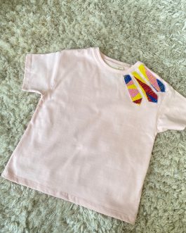 T-shirt fille rose personnalisé – Taille 8 ans