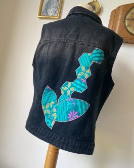 Veste en jean sans manches – Taille XS/S – Pièce unique MiJuCé